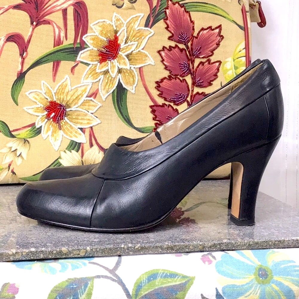 Anyi Lu Navy Leather Pumps Handmade in Italy 🇮🇹 Sz.7 - Picture 5 of 10